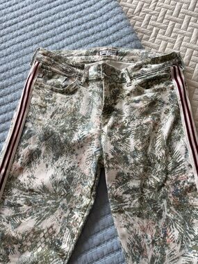 Dear John Floral-Print Cream and Green Women's Jeans